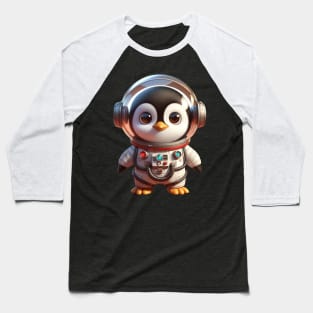 Astronaut Penguin – Cosmic Explorer Sticker Baseball T-Shirt